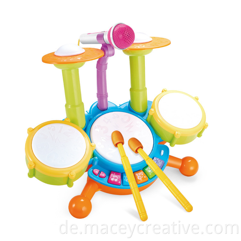 Kids Jazz Drum Toy Set Musical Instrument Toy Multifunktionaler Keyboard -Drum mit Mikrofonmusikspielzeug mit Sound
